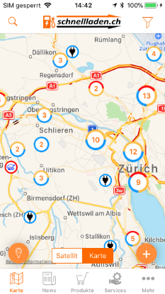 Bild von e-Mobility App schnellladen mobile