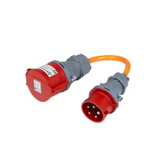 Adapter CEE32-5 Stecker auf CEE16-5 Kupplung (16A abgesichert)