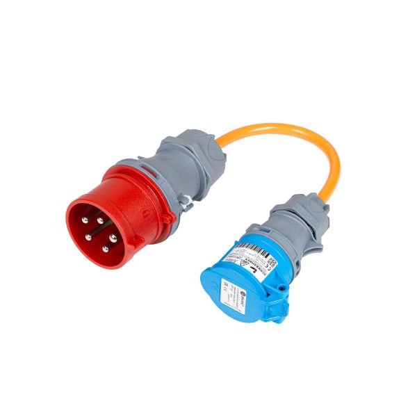 Bild von Adapter CEE32-5 Stecker auf CEE16-3 Kupplung (16A abgesichert)