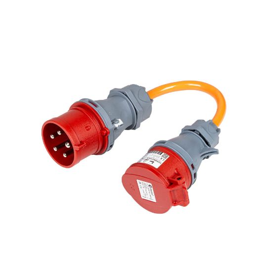 Adapter CEE32-5 Stecker auf CEE16-5 Kupplung (16A abgesichert)