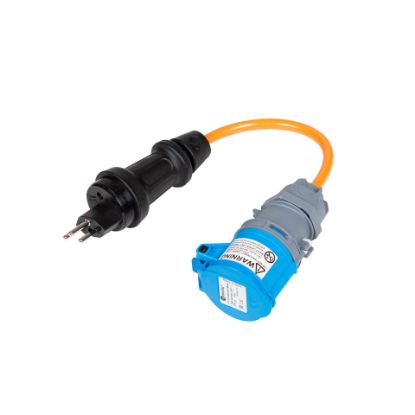 EV Ladekabel Typ 2 auf CEE 16 A , 3 Phasen Adapter mit Schlüssel IEC 62196